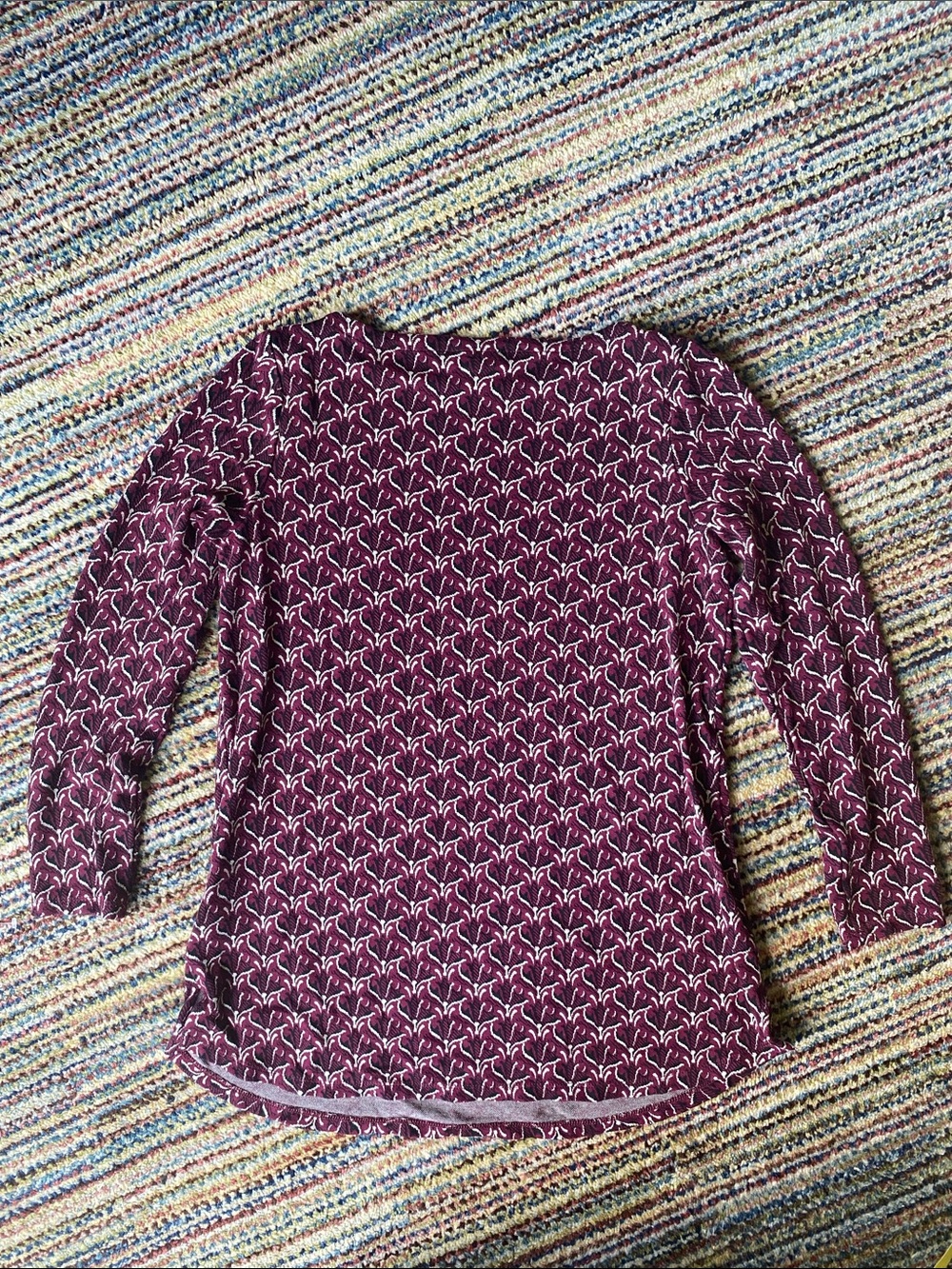 J Jill Ponte Tunic with Burgundy and Black Pattern M - Picture 8 of 11